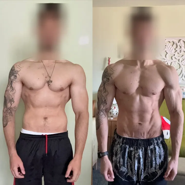 Veränderung aus Kevins Coaching, Gesicht unkenntlich gemacht