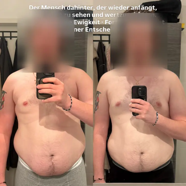 Veränderung aus Kevins Coaching, Gesicht unkenntlich gemacht