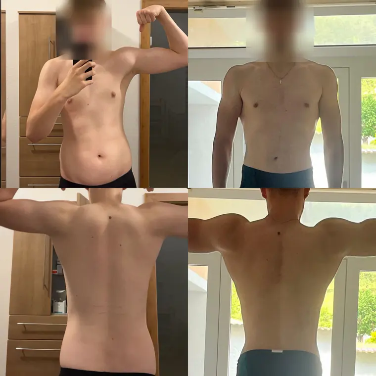 Veränderung aus Kevins Coaching, Gesicht unkenntlich gemacht