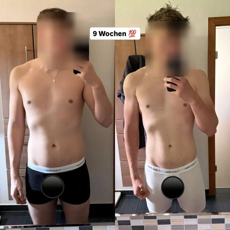Veränderung aus Kevins Coaching, Gesicht unkenntlich gemacht