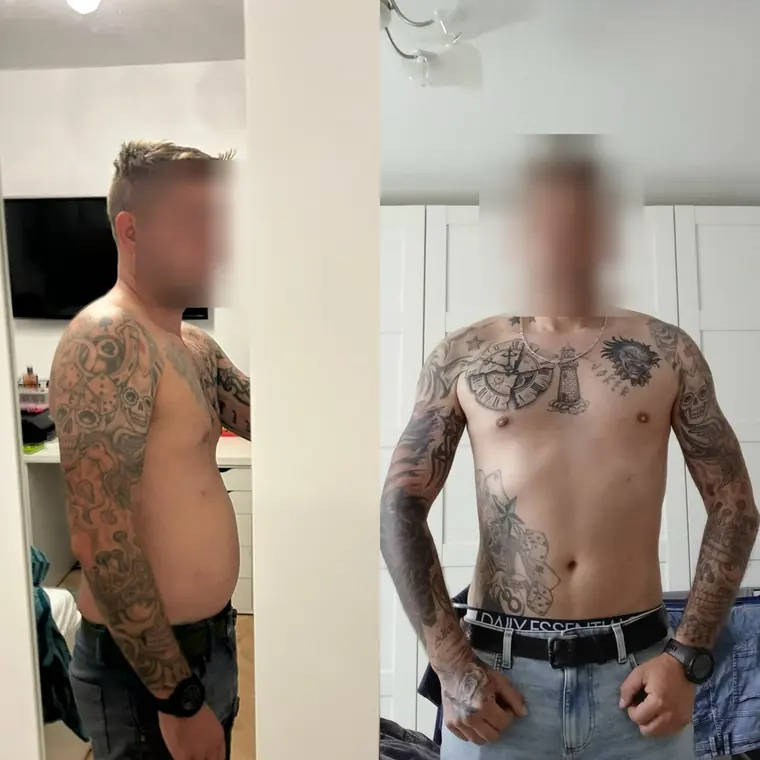 Veränderung aus Kevins Coaching, Gesicht unkenntlich gemacht