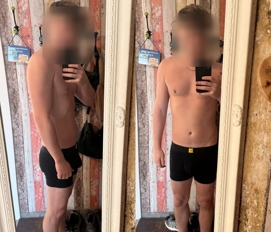 Veränderung aus Kevins Coaching, Gesicht unkenntlich gemacht