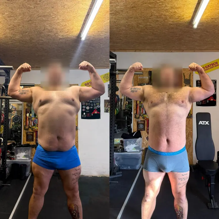 Veränderung aus Kevins Coaching, Gesicht unkenntlich gemacht