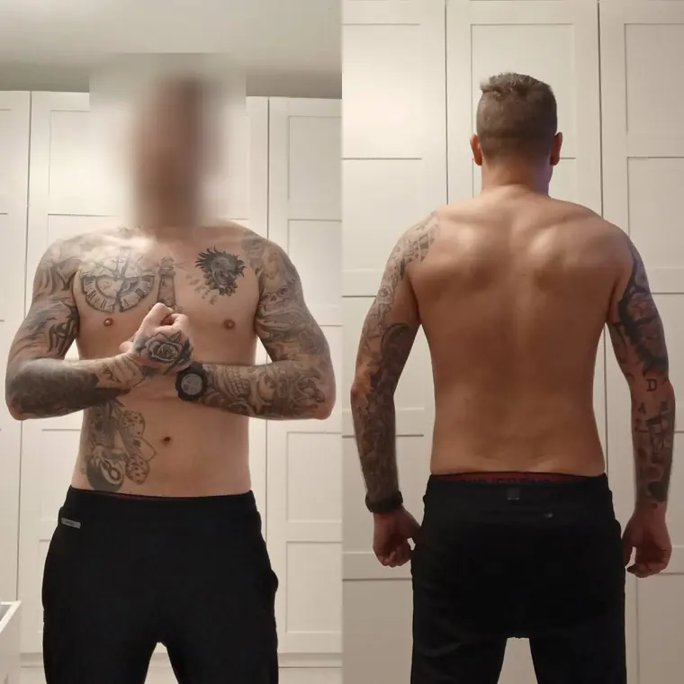 Veränderung aus Kevins Coaching, Gesicht unkenntlich gemacht