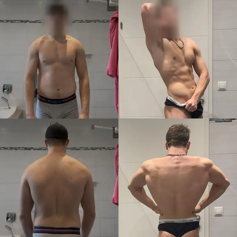 Veränderung aus Kevins Coaching, Gesicht unkenntlich gemacht