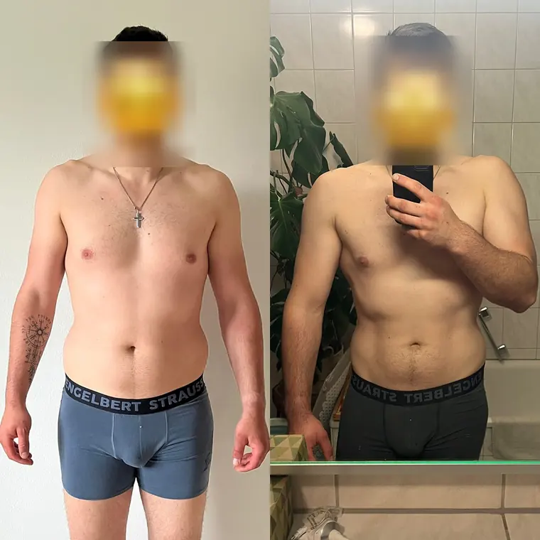 Veränderung aus Kevins Coaching, Gesicht unkenntlich gemacht