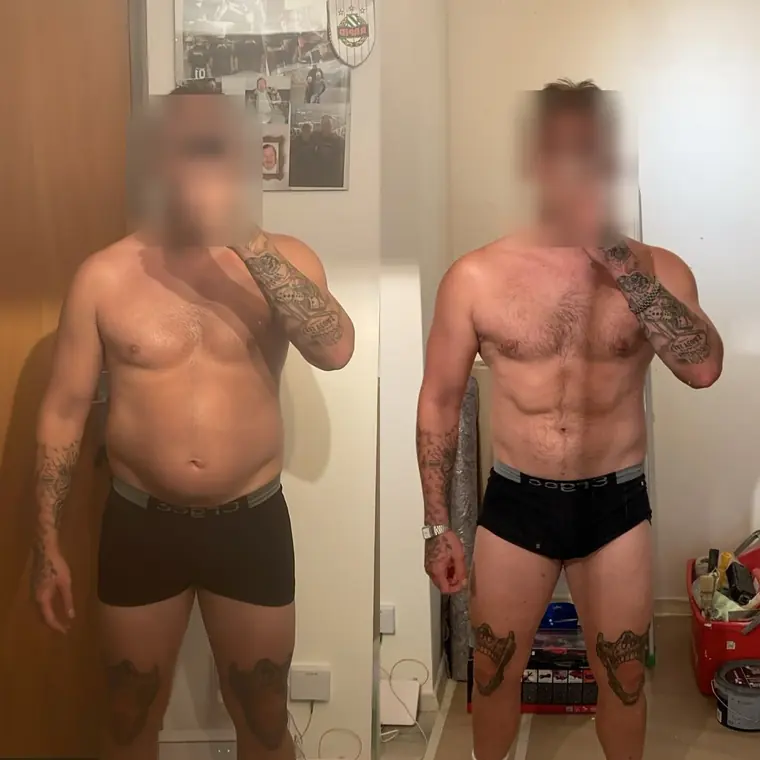 Veränderung aus Kevins Coaching, Gesicht unkenntlich gemacht